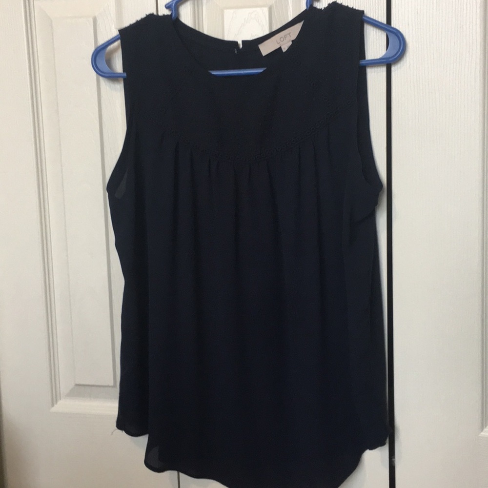 Loft Navy Blue Blouse